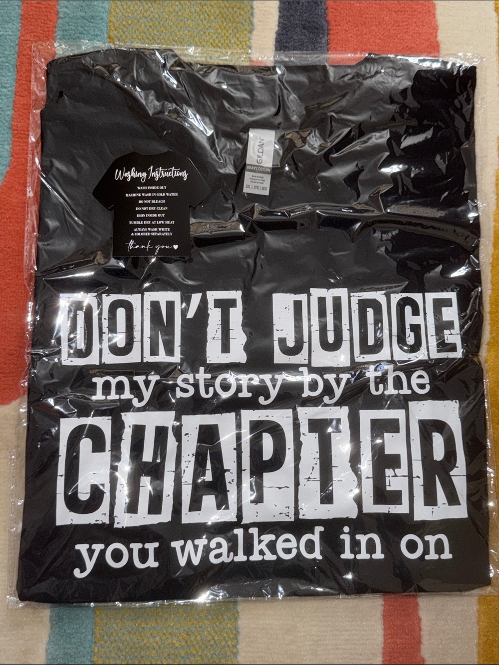 Black Graphic Tee "Don't Judge My Story by the Chapter"